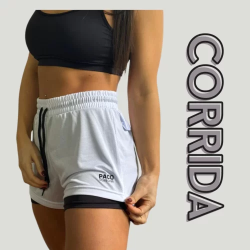 Short 2 em 1 Feminino Bermuda Dryfit Dupla Para Treino Academia Corrida e Outros Esportes Lançamento